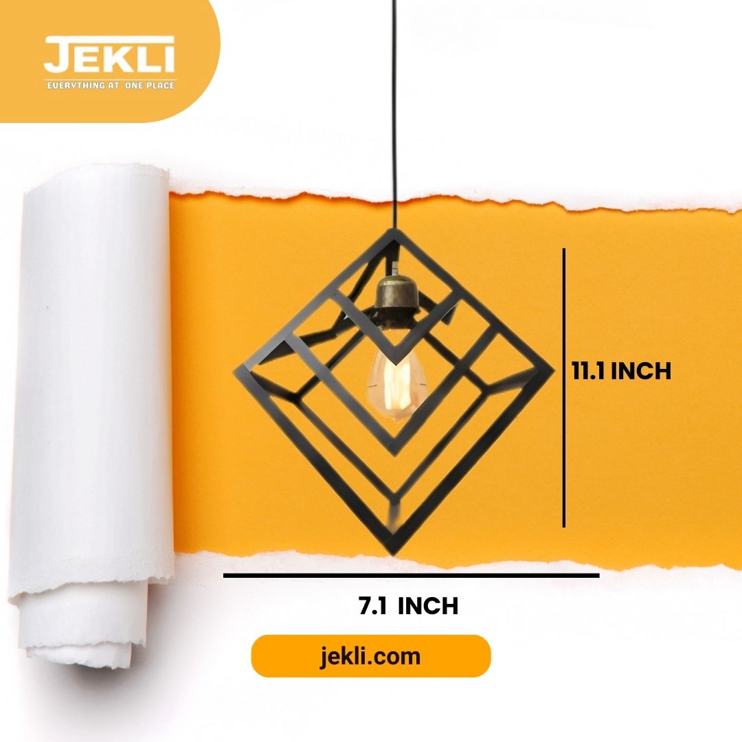Minimalist Open Cube Pendant Light – Modern Hanging Lamp for Home & Café – Jekli