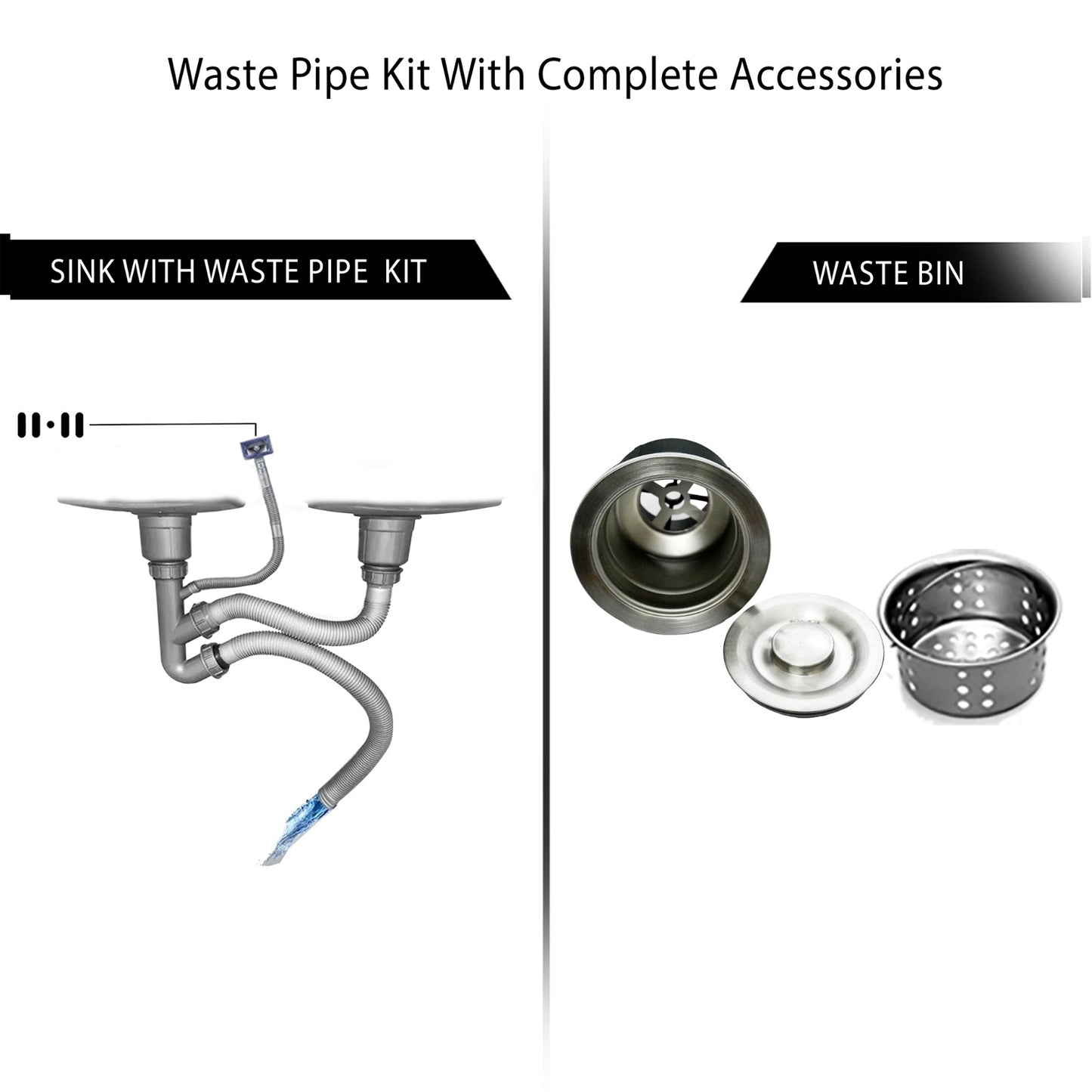 Jekli Kitchen Pro 12 BK I Stainless Steel Sink I Kitchen Sink I Double Bowl Kitchen Sink I Basin