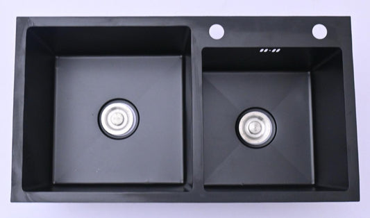 Jekli Kitchen Pro 12 BK I Stainless Steel Sink I Kitchen Sink I Double Bowl Kitchen Sink I Basin