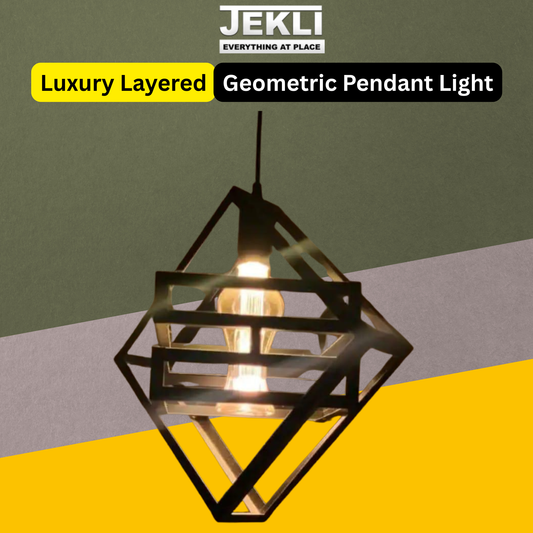 Luxury Layered Geometric Pendant Light – Modern Industrial Ceiling Hanging Bulb
