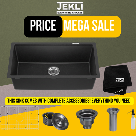 Jekli Kitchen Pro 11 BK I Stainless Steel Sink I Kitchen Sink I Single Bowl Kitchen Sink I Basin