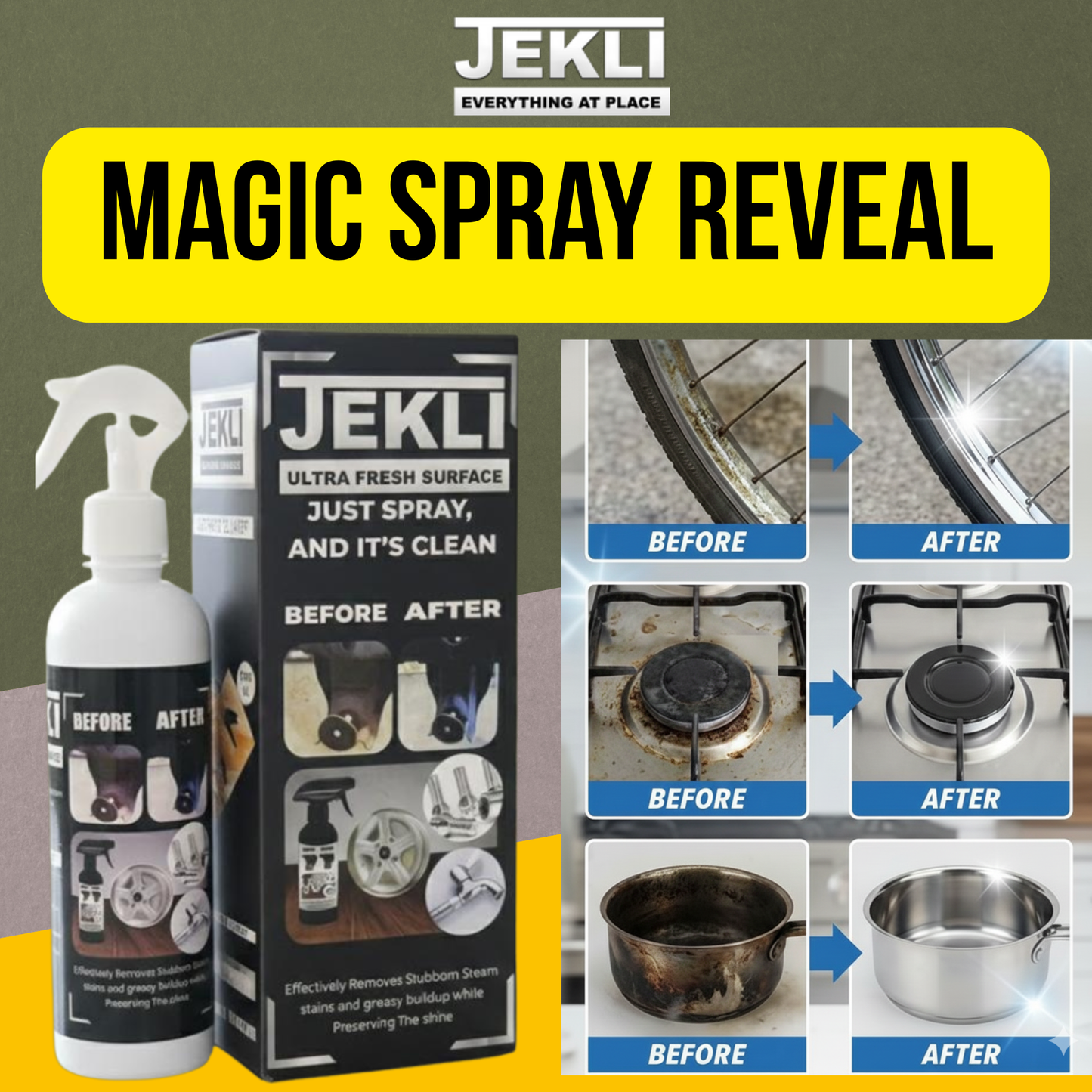 JEKLI ULTRA FRESH SURFACE I CLEANING SPRAY I SS CLEANING SPRAY I KITCHEN CLEANING SPRAY 400ml