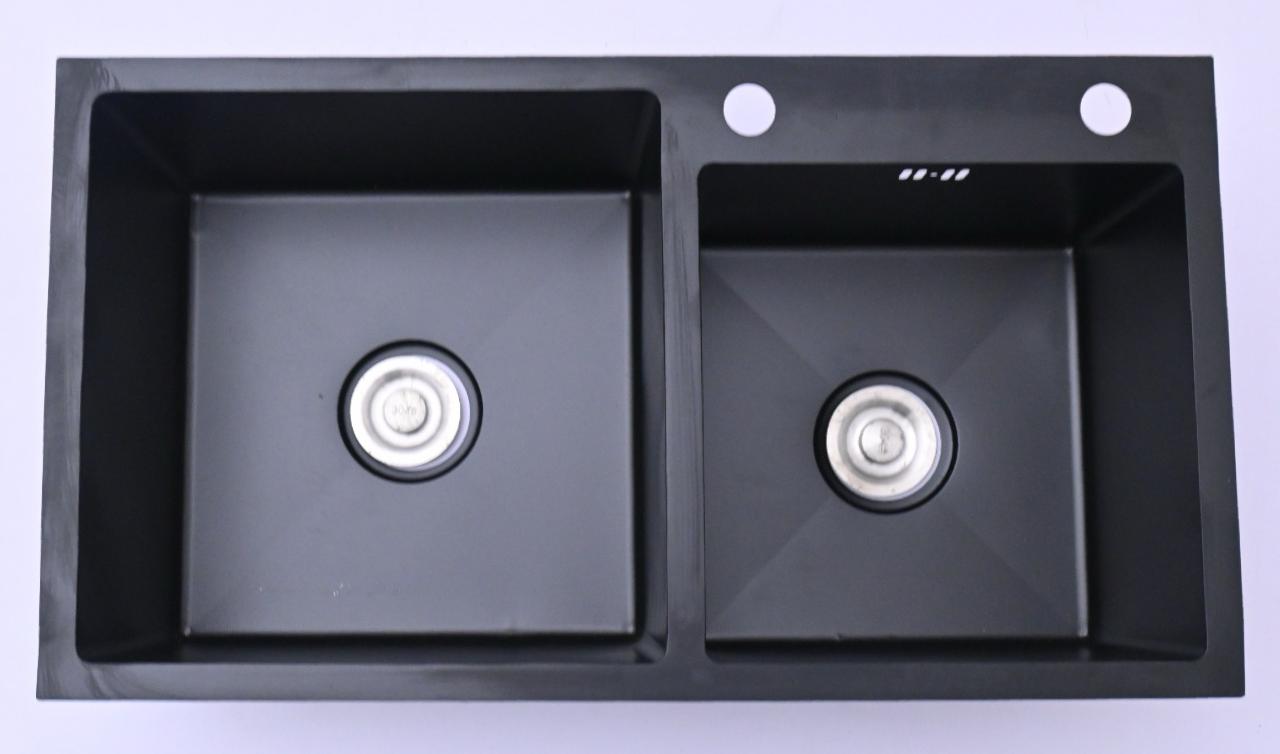 Jekli Kitchen Pro 12 BK I Stainless Steel Sink I Kitchen Sink I Double Bowl Kitchen Sink I Basin