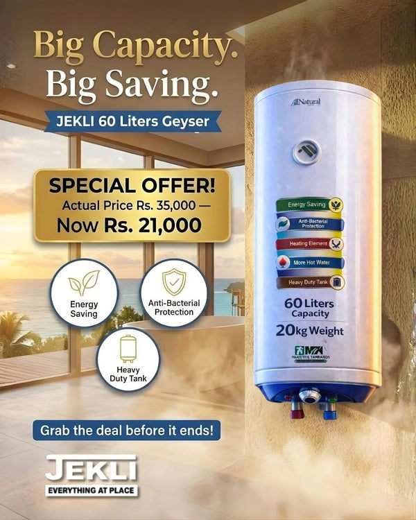 Electric Water Heater Geyser – EWH Series (60L) | JEKLI