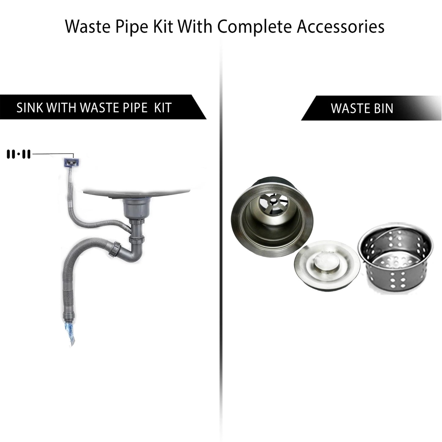 Jekli Kitchen Pro 11 BK I Stainless Steel Sink I Kitchen Sink I Single Bowl Kitchen Sink I Basin