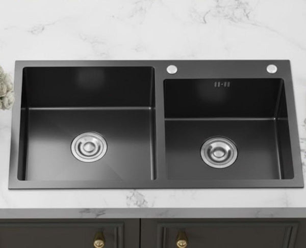 Jekli Kitchen Pro 12 BK I Stainless Steel Sink I Kitchen Sink I Double Bowl Kitchen Sink I Basin